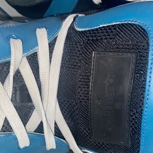 Louis Vuitton Black and Blue Sneaker with White Laces